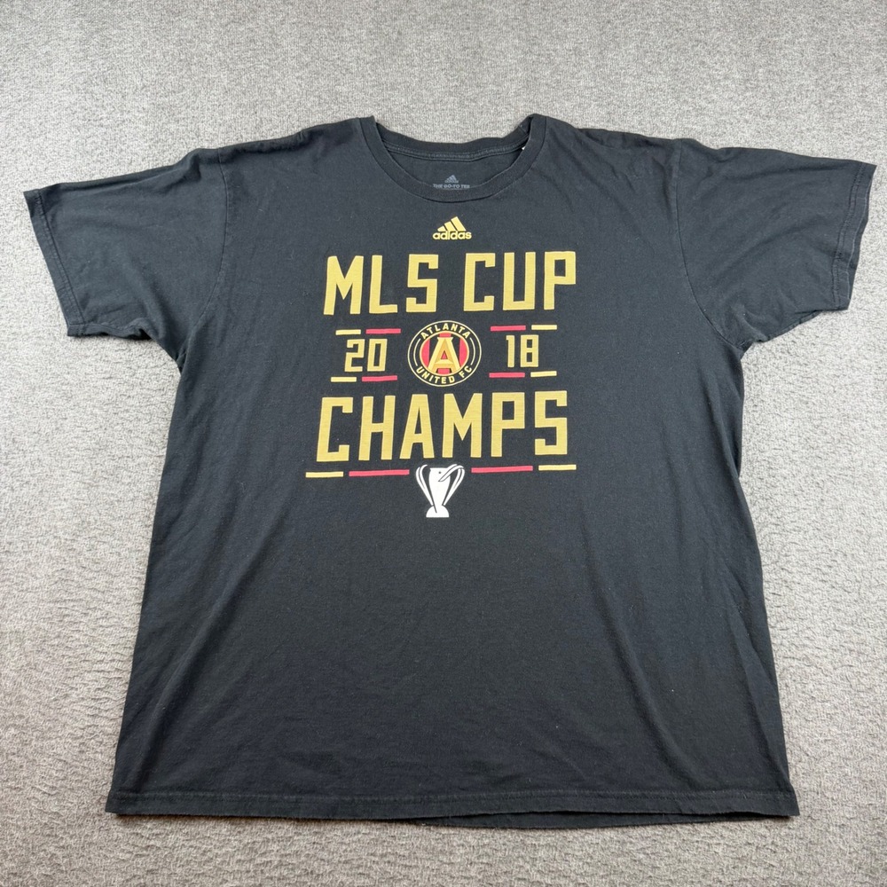 Adidas T-Shirt Men's XL Black Atlanta United 2018 MLS Cup Champs Graphic Tee